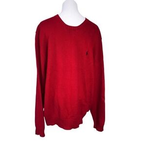 Polo Ralph Lauren Classic Knit Dark Red Crewneck Sweater XL Modern Winter SALE‎